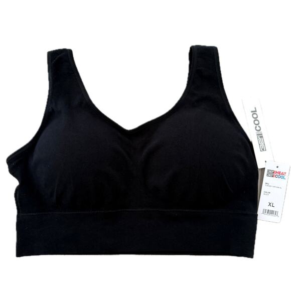 32 Degrees Bra Women's Scoop Longline Comfort Bra - Cool - Black - Size XL - Picture 1 of 11